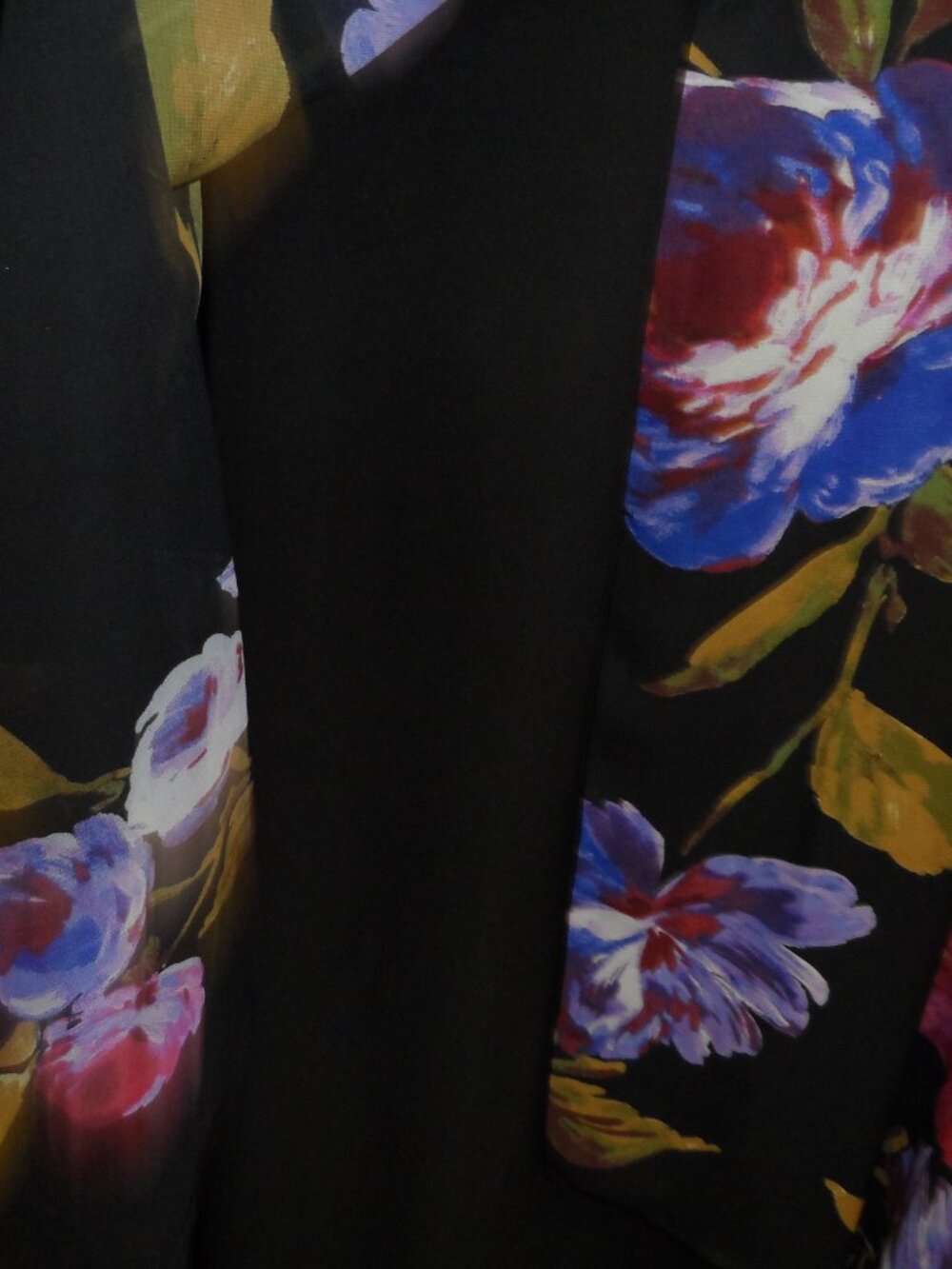 Collection Michel Studio  Sleeveless Plus Size 22 Floral Dress Blue Black Midi - Picture 5 of 16